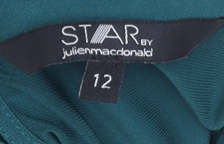 Star by Julien Macdonald Women’s Green High Neck Sleeveless Wrap Blouse Size 12