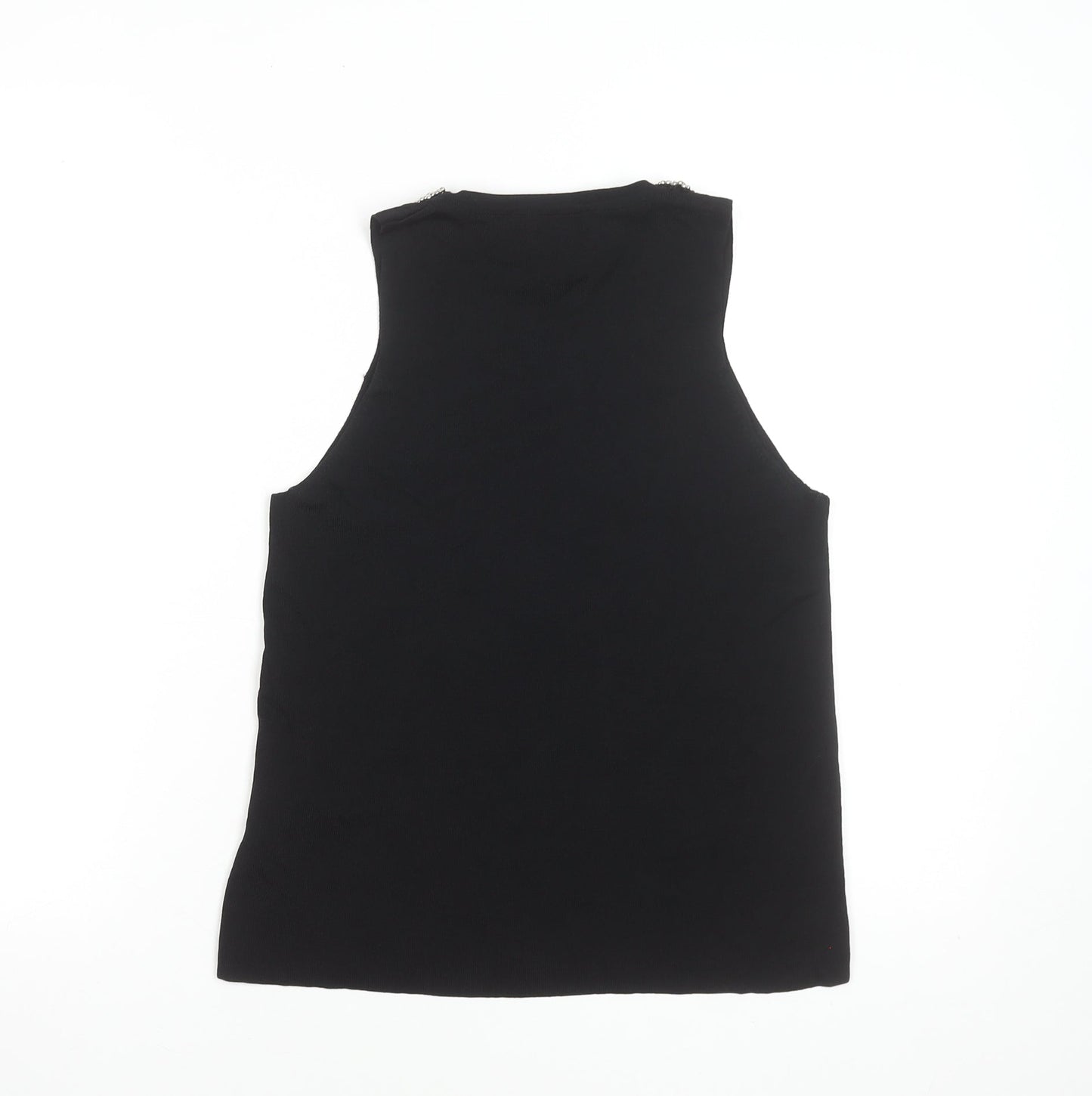 River Island Womens Black Beaded Sleeveless Tank Top Size 10