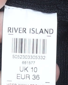 River Island Womens Black Beaded Sleeveless Tank Top Size 10
