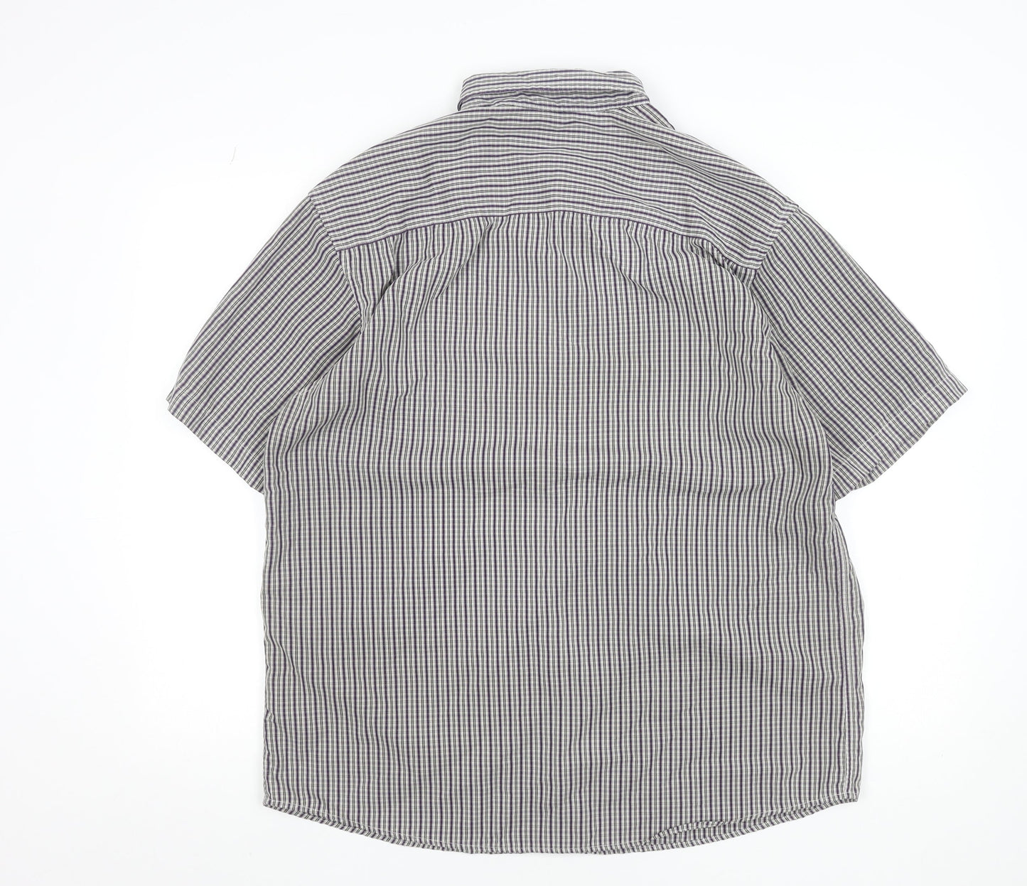 Dunnes Men’s Grey Check Short Sleeve Button-Up Shirt XL