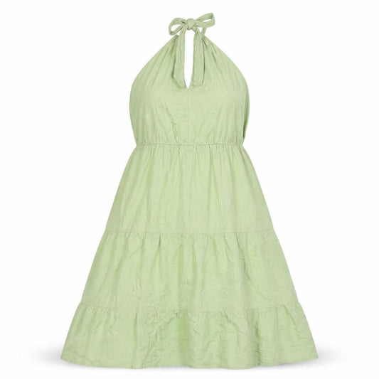 Vero Moda Womens Green Halter Knee Length Summer Dress L