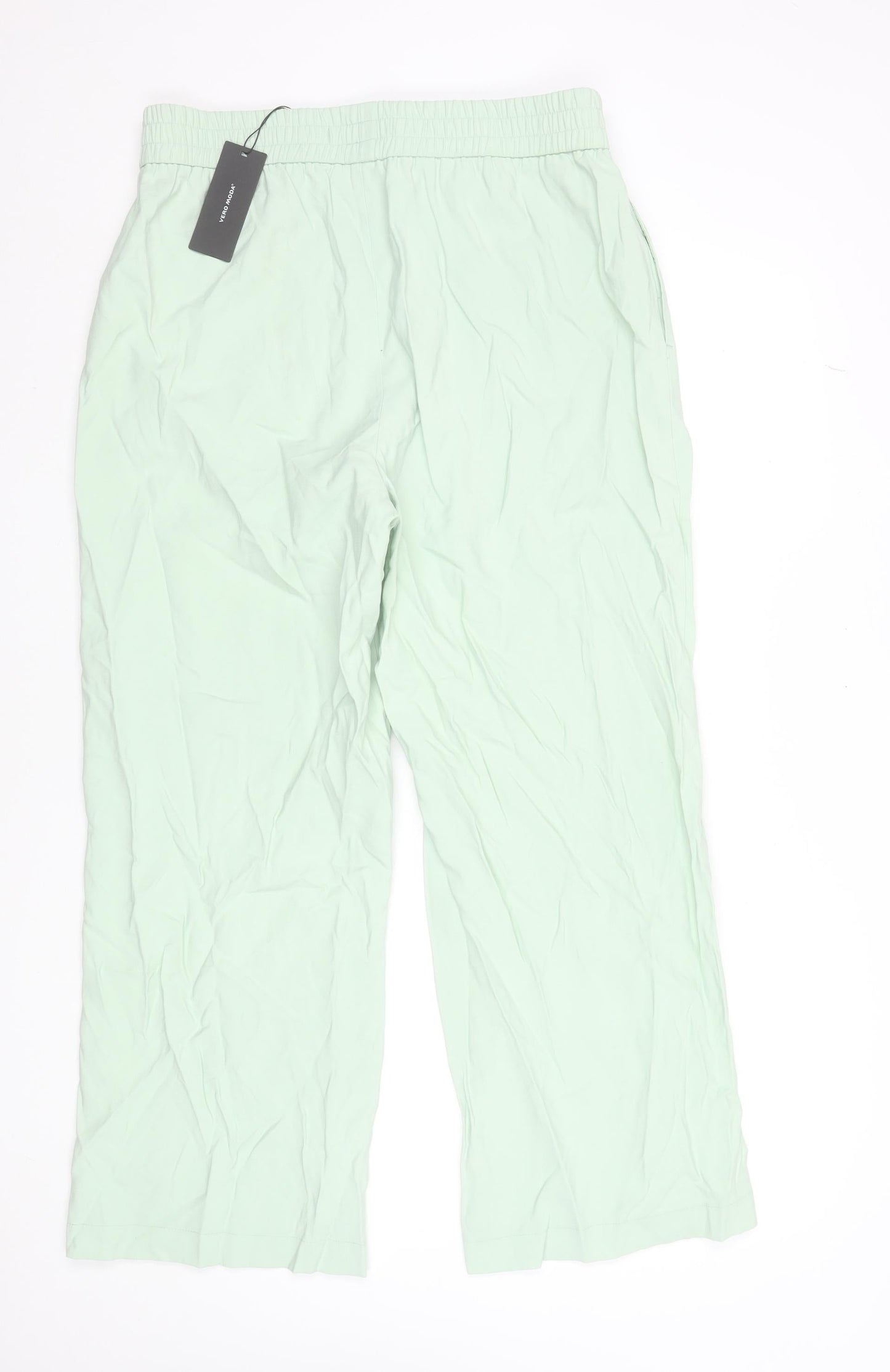 Vero Moda Women’s Mint Green Wide-Leg Trousers XL Viscose Blend