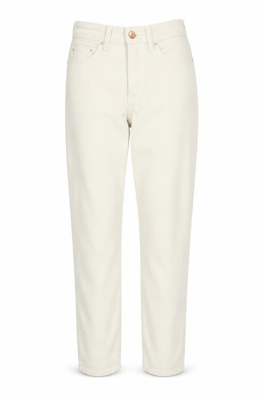 New Look Women Beige Mom Jeans Size 8 High Rise Denim
