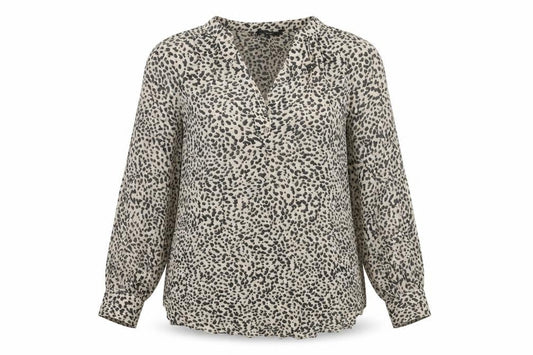 Next Women Beige Animal Print Viscose Tunic Blouse Size 12