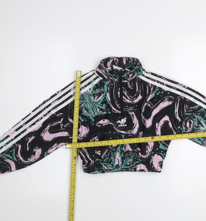 Back view of Adidas girls’ multicoloured 7-8 years pullover graphic half zip sweatshirt