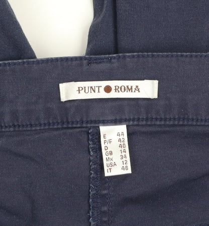 Punt Roma Women's Blue Chino Trousers Size 14 Straight Leg
