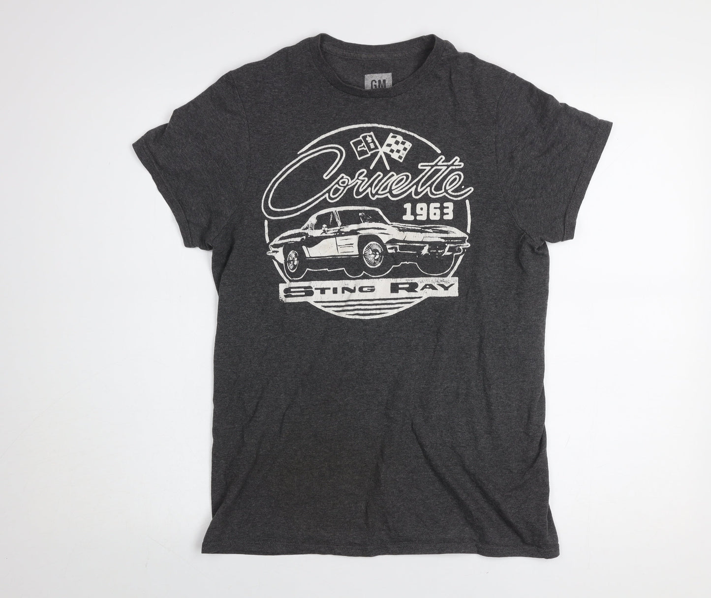 GM Corvette 1963 Sting Ray Men's Charcoal Graphic T-Shirt Small