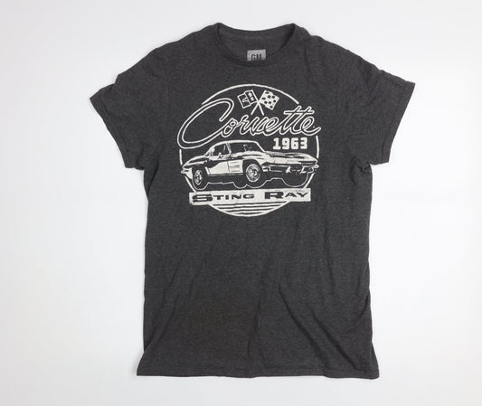 GM Corvette 1963 Sting Ray Men's Charcoal Graphic T-Shirt Small