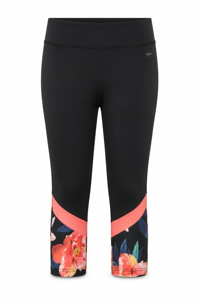 Dunnes Women’s Black Floral Capri Leggings Size S