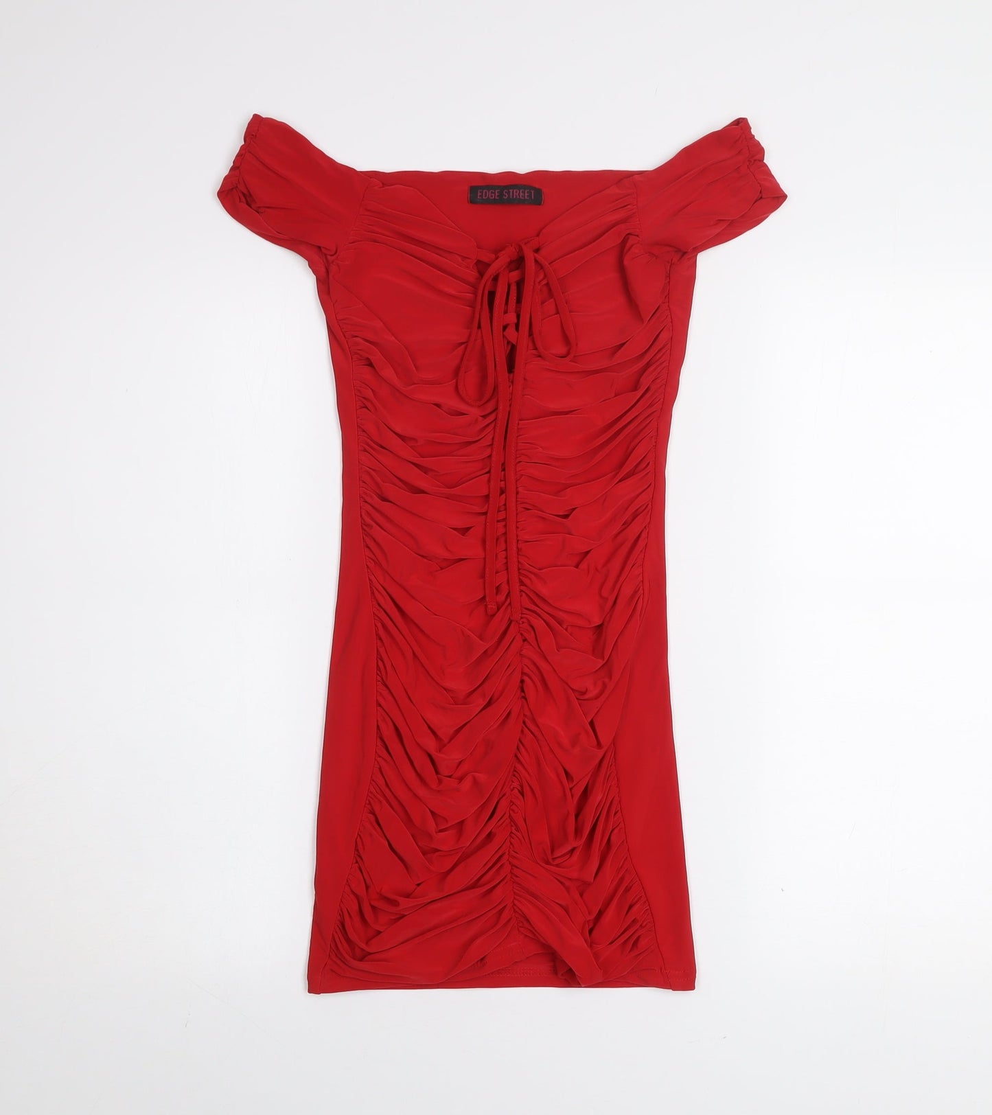Edge Street Women’s Red Off Shoulder Bodycon Dress Size 8