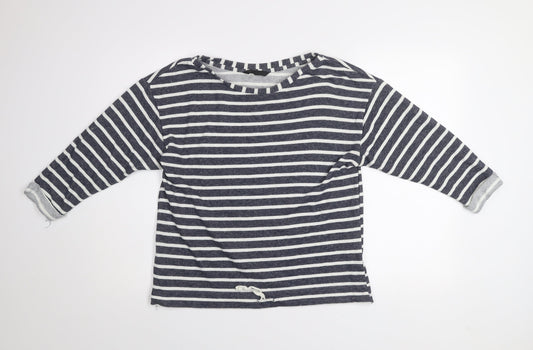 Dunnes Stores Women’s Navy Stripe Pullover Sweatshirt Medium Cotton Blend