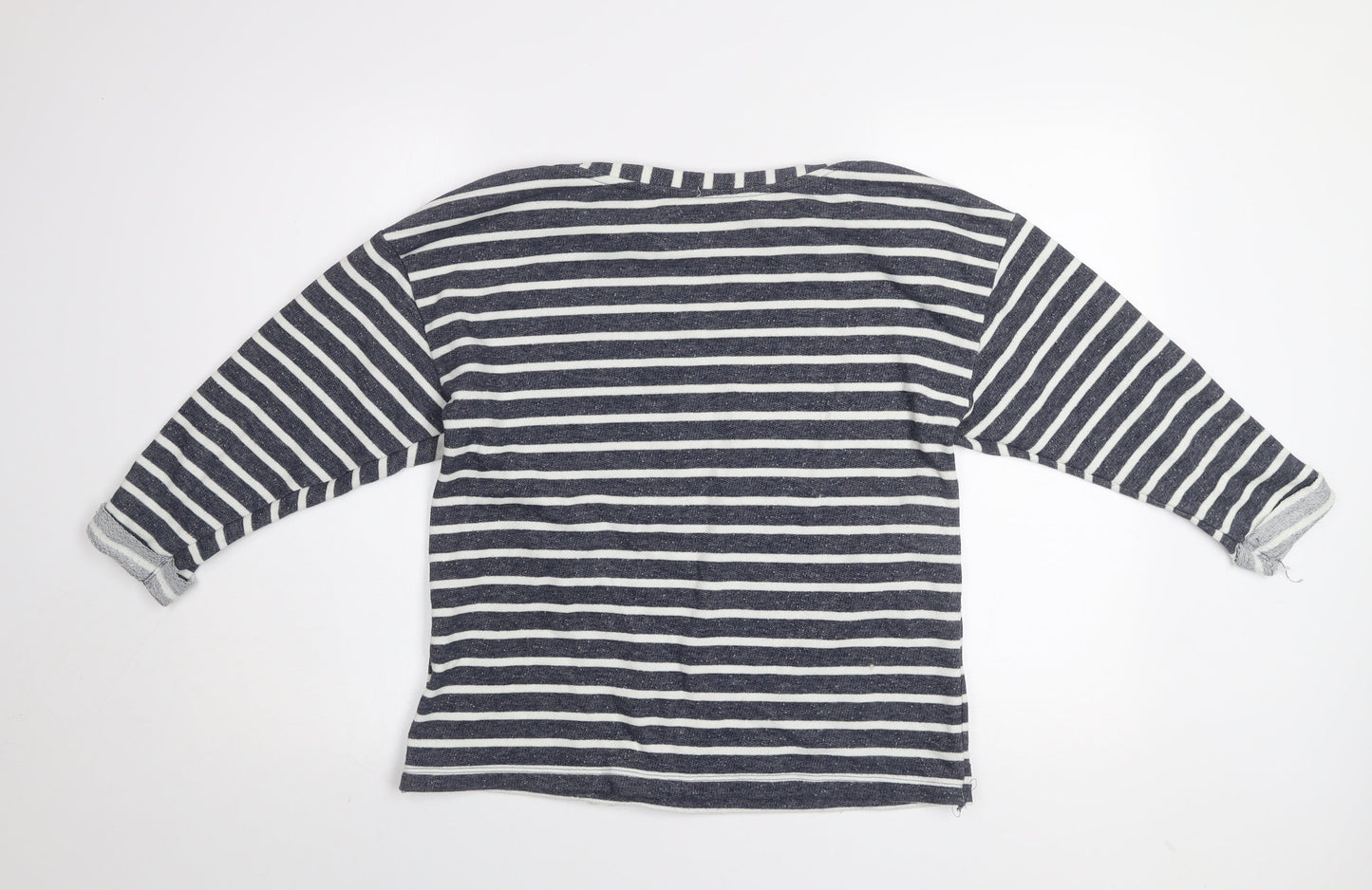 Dunnes Stores Women’s Navy Stripe Pullover Sweatshirt Medium Cotton Blend