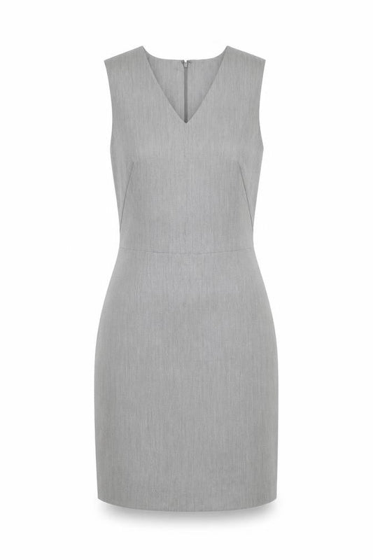 Next Women Grey Sheath Work Dress Size 10 Sleeveless V-Neck