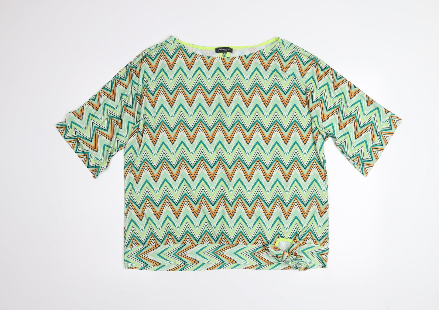 Anirene Women’s Multicoloured 3XL Geometric Short Sleeve T-Shirt