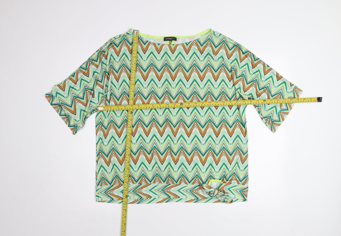 Anirene Women’s Multicoloured 3XL Geometric Short Sleeve T-Shirt