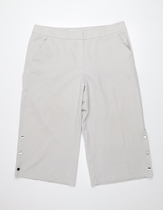 Atmosphere Women Beige Cropped Trousers Size 18 Polyester Wide-Leg