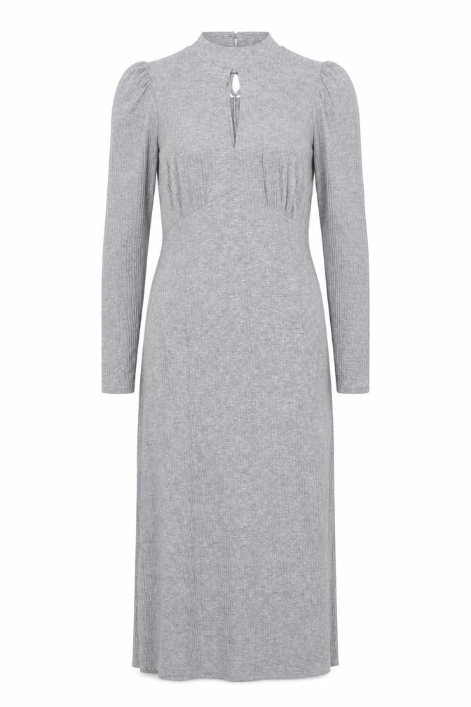 New Look Women’s Grey Midi Bodycon Jersey Dress Size 14 Long Sleeve