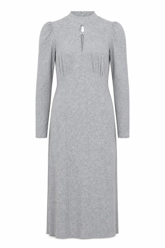 New Look Women’s Grey Midi Bodycon Jersey Dress Size 14 Long Sleeve