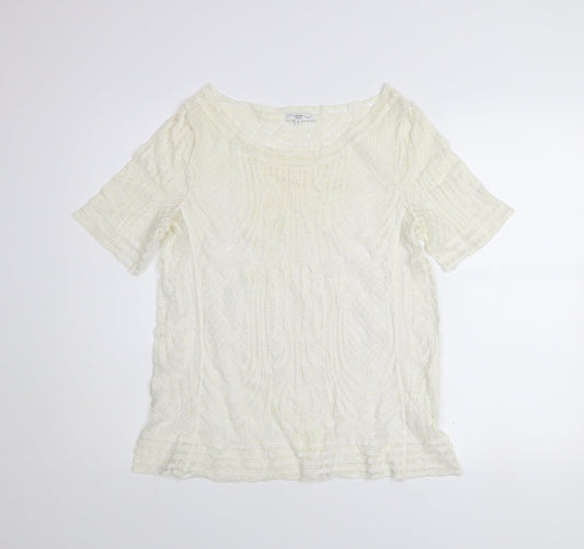 New Look Women’s Ivory Lace Tunic Blouse Size 14
