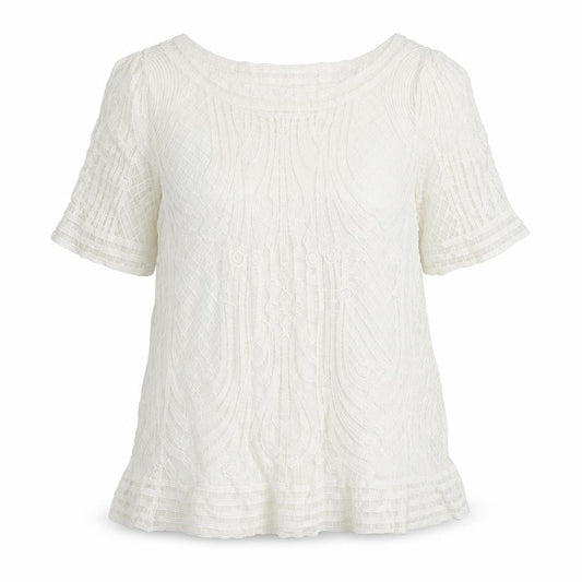 New Look Women’s Ivory Lace Tunic Blouse Size 14