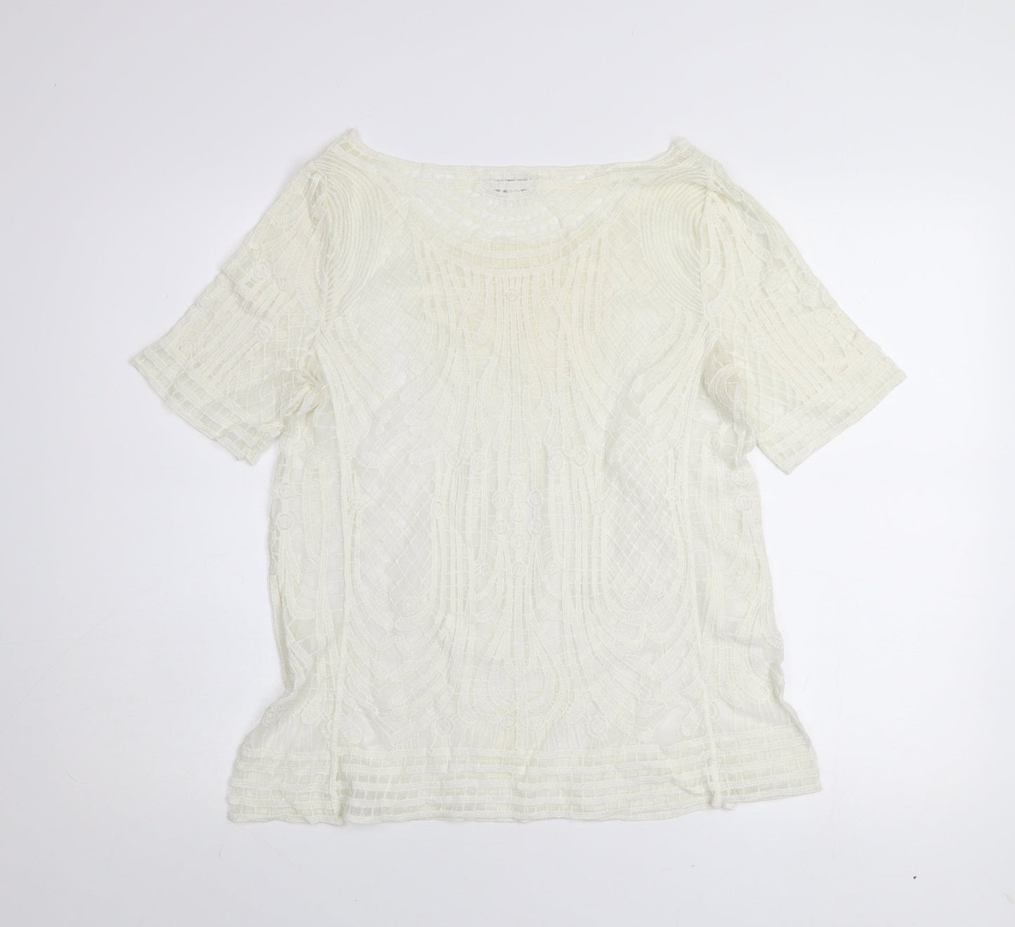 New Look Women’s Ivory Lace Tunic Blouse Size 14