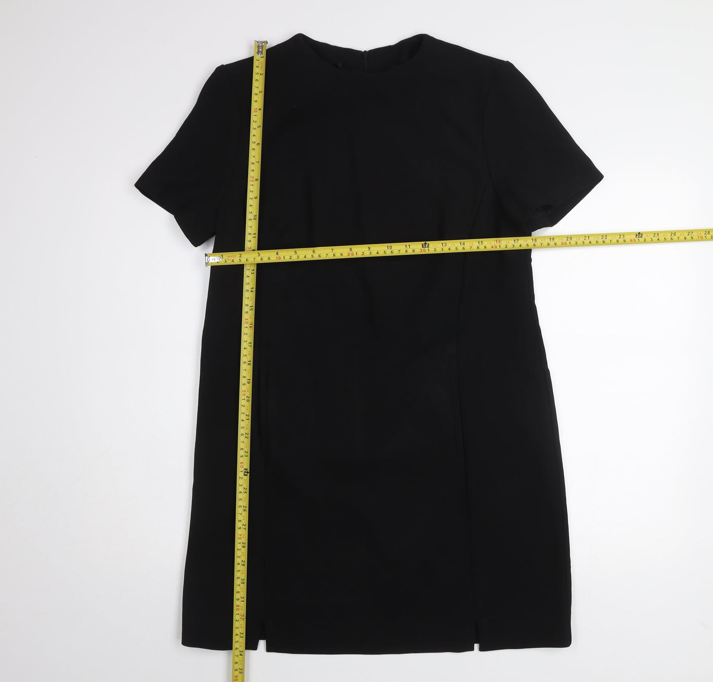 V by Very Womens Black Shift Dress Size 14 Short Sleeve Workwear