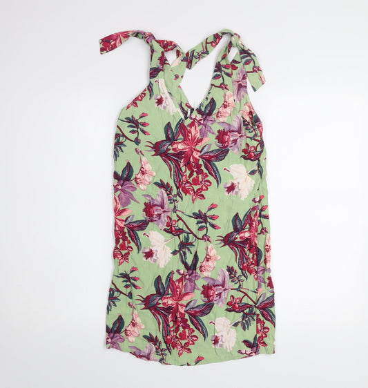 & Other Stories Women’s Green Floral Viscose Slip Dress Size 6