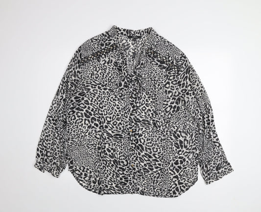 Star by Julien Macdonald Women’s Black Leopard Print Blouse Size 14