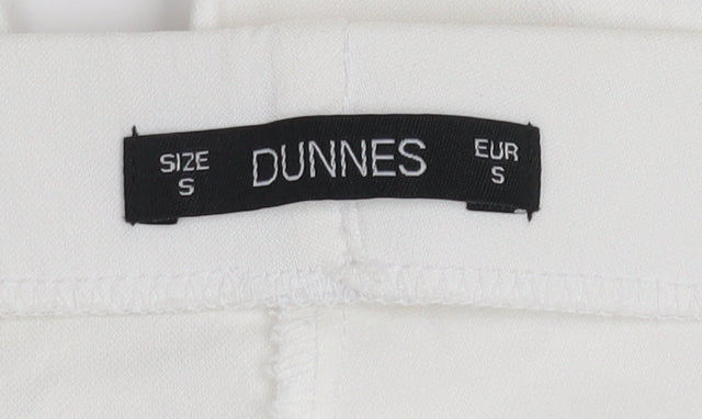 Dunnes Women White Slim Fit Stretch Cotton Trousers Size S