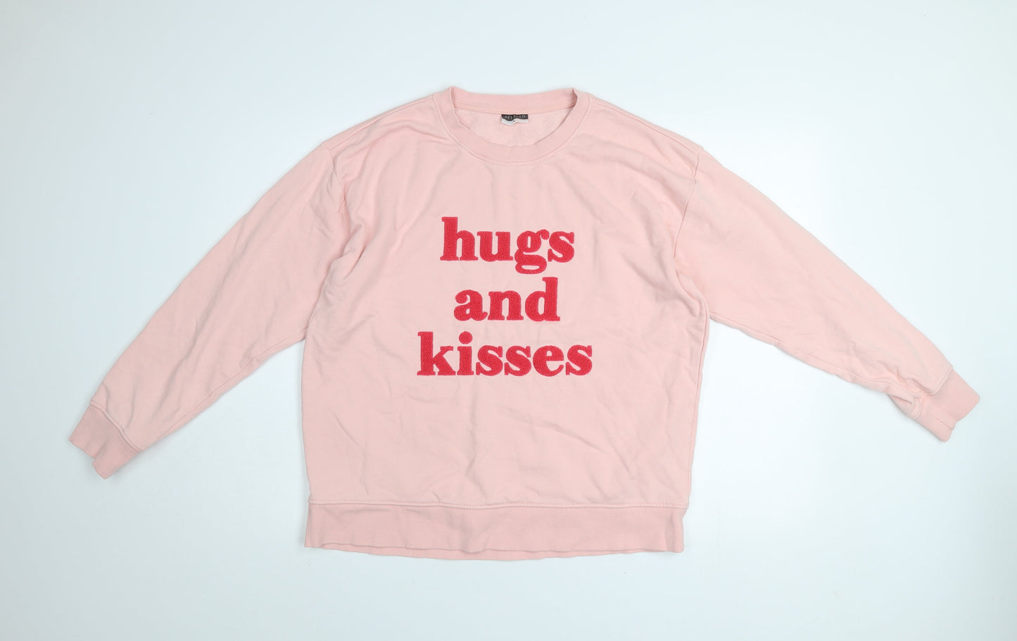 Beloved Woman Pink Pullover Sweatshirt L Hugs and Kisses Graphic