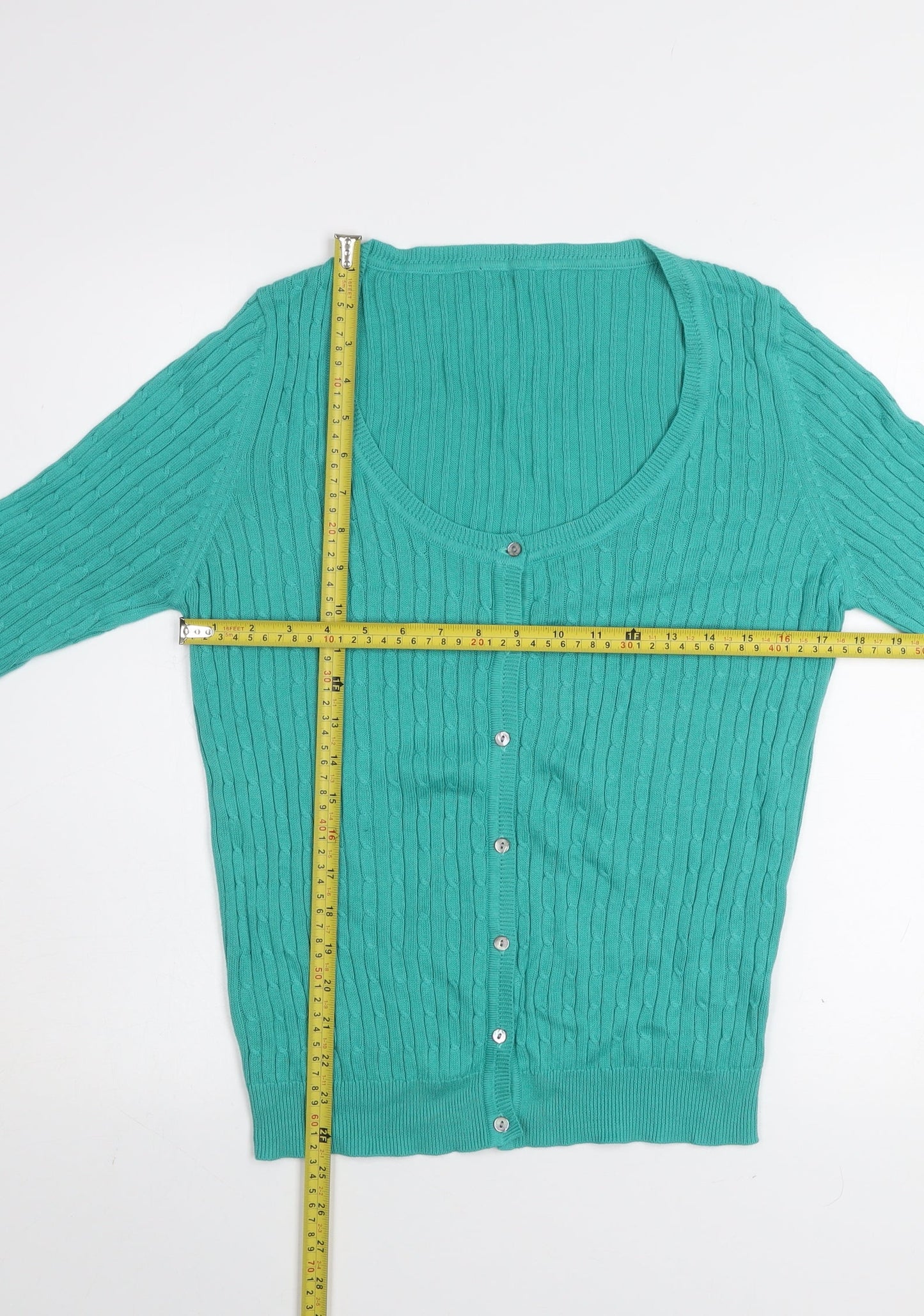 St. Bernard for Dunnes Womens Green Cotton Cardigan L