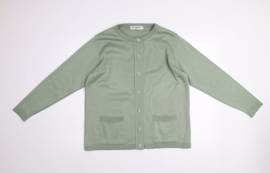 Beaumonde Paris Women’s Green Long Sleeve Acrylic Cardigan Size 14/16