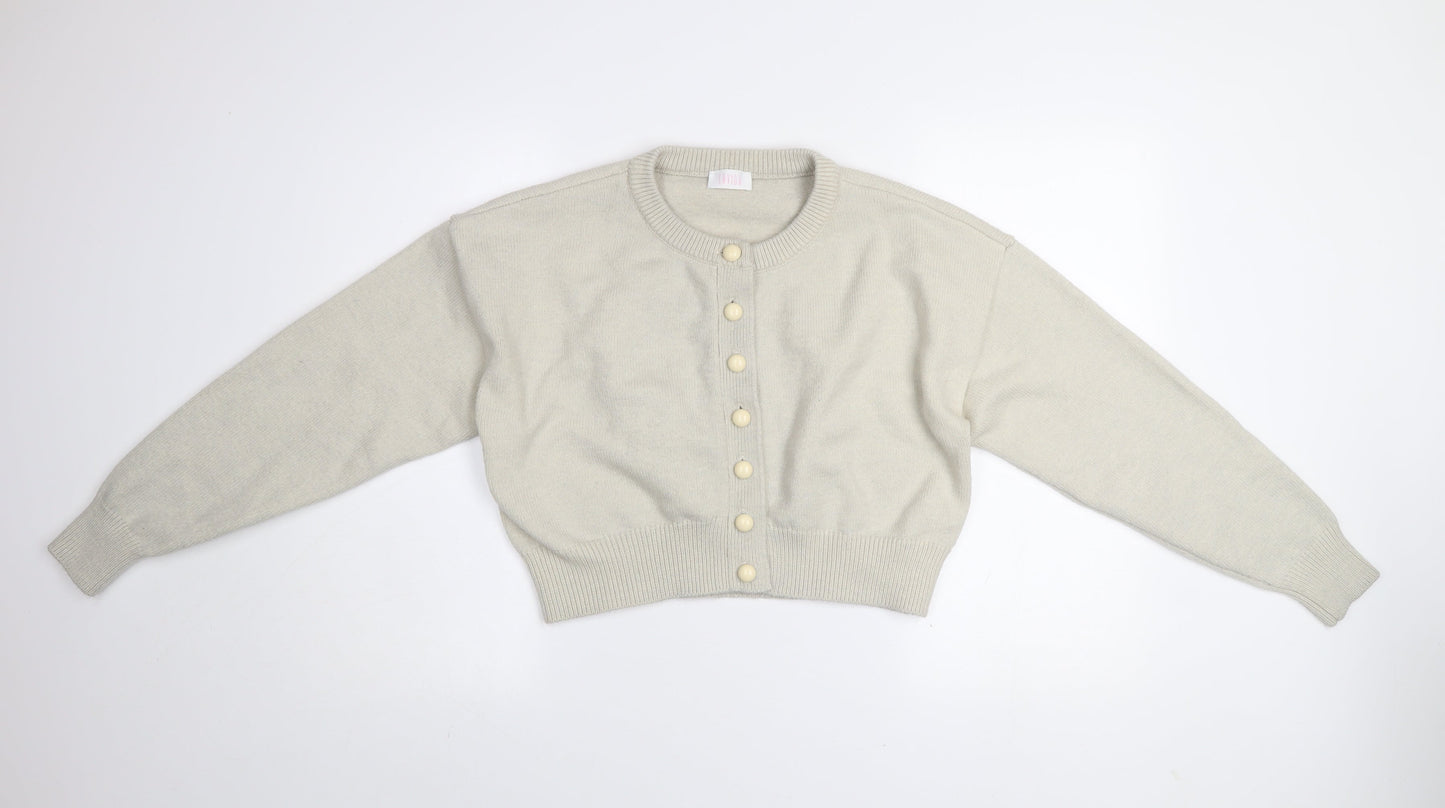 Savida Women’s Beige Crew Neck Button Cardigan Size 14