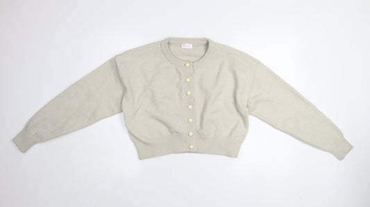 Savida Women’s Beige Crew Neck Button Cardigan Size 14