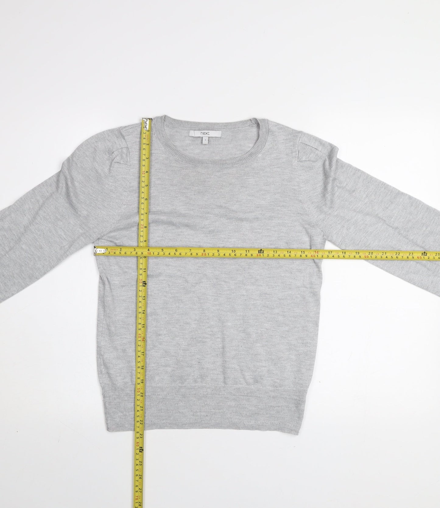 Next Women Grey Small Crew Neck Long Sleeve Pullover Jumper