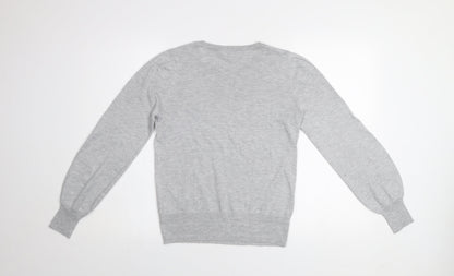 Next Women Grey Small Crew Neck Long Sleeve Pullover Jumper
