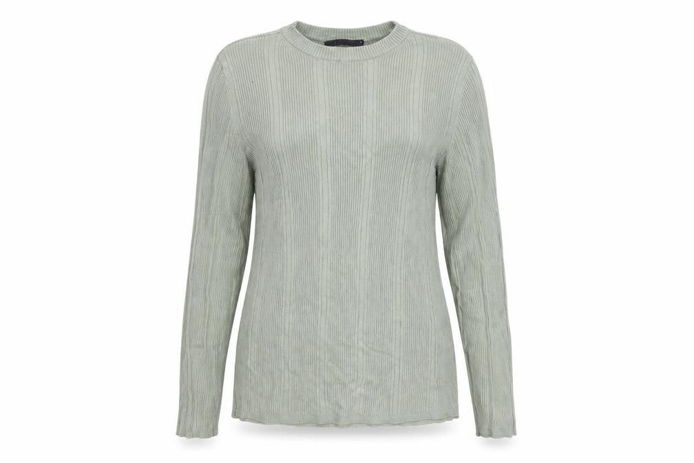 Marks & Spencer Women’s Soft Green Ribbed Knit Long Sleeve Jumper Size 16