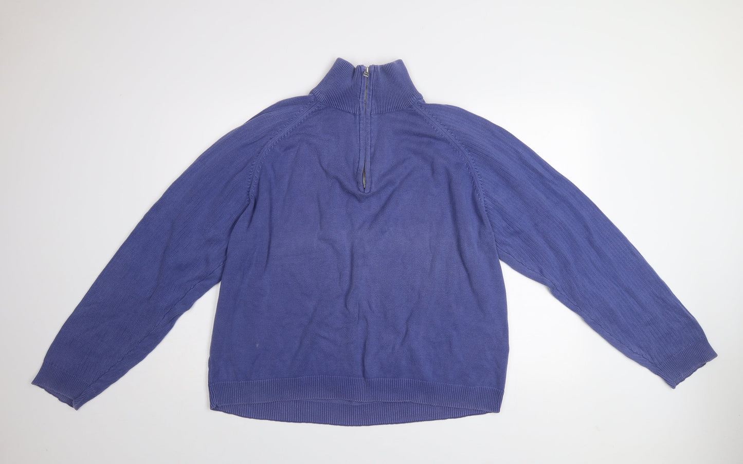 Roberto Gallini Men's Blue 2XL 1/2 Zip Cotton Knit Sweatshirt