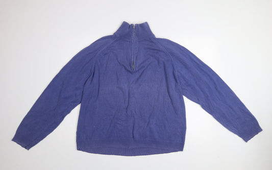 Roberto Gallini Men's Blue 2XL 1/2 Zip Cotton Knit Sweatshirt