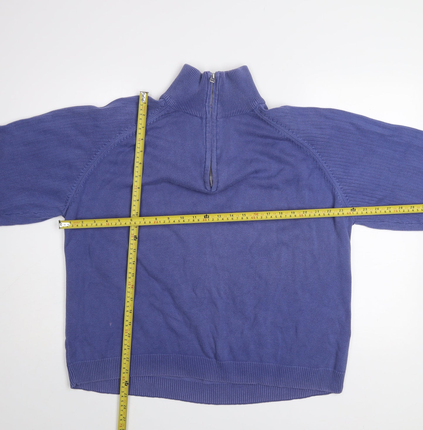 Roberto Gallini Men's Blue 2XL 1/2 Zip Cotton Knit Sweatshirt