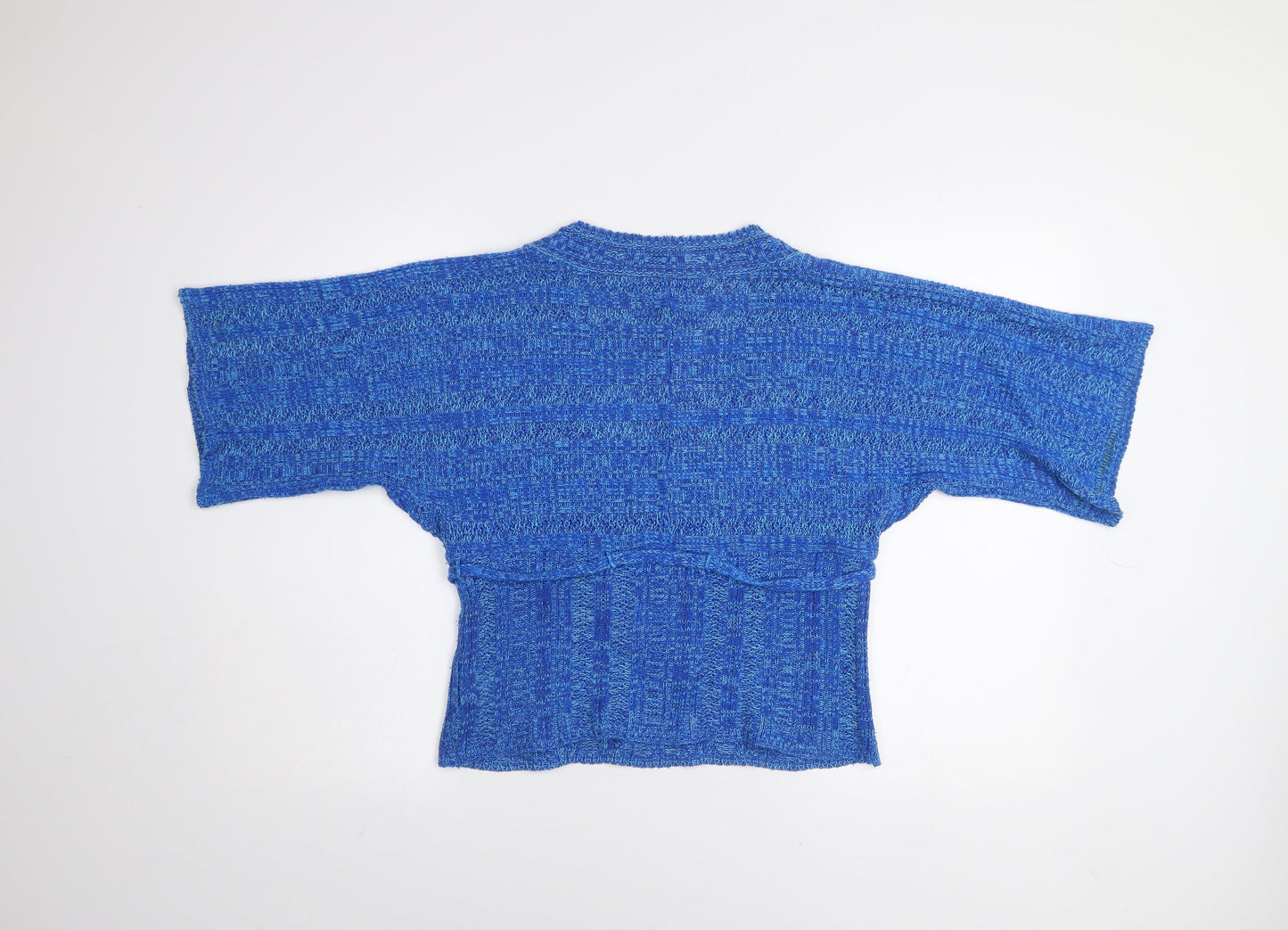 A|wear Women’s Blue Knit Wrap Short Sleeve Jumper Size 12-14