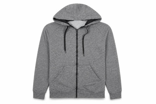 Champion Men's Grey L Full Zip Hoodie Jacket Fleece Lined Activewear
