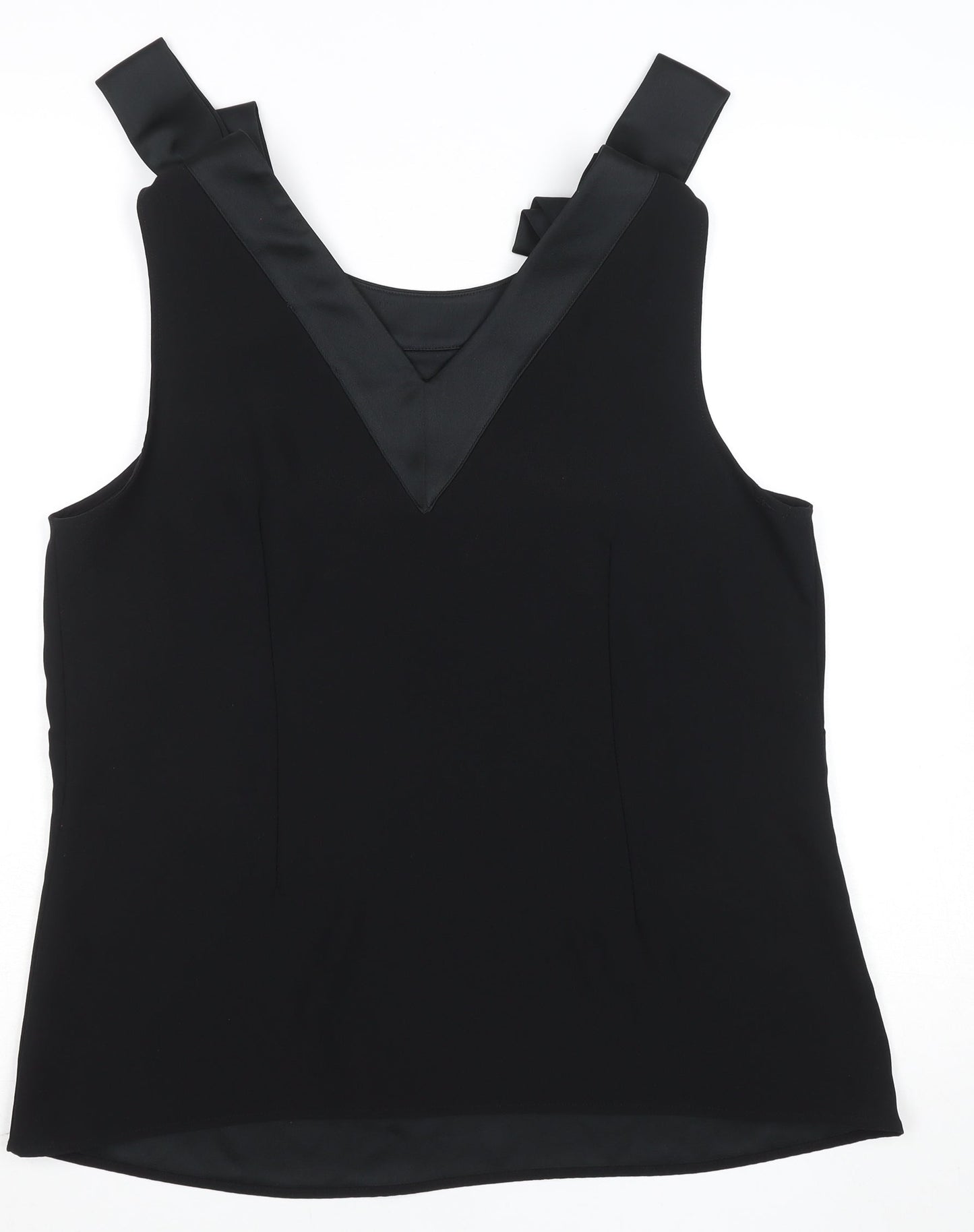Gallery Women’s Black Size 14 Camisole Tank Top with Bow Straps