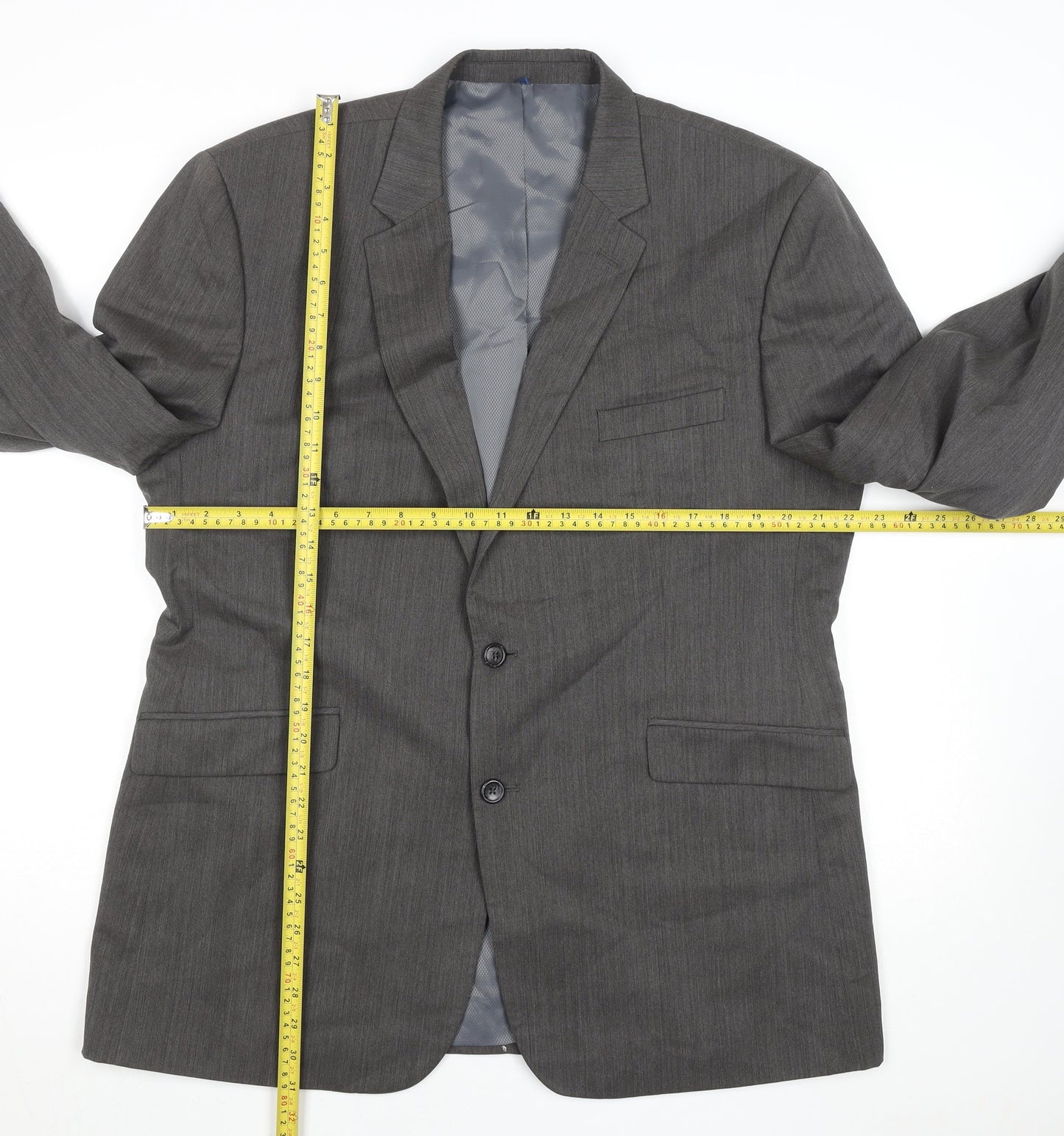 Burton Menswear London Men's Grey 46R Regular Fit Wool Blend Blazer