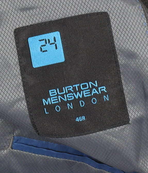 Burton Menswear London Men's Grey 46R Regular Fit Wool Blend Blazer