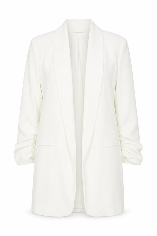 Boohoo Womens White Shawl Collar Longline Blazer Size S