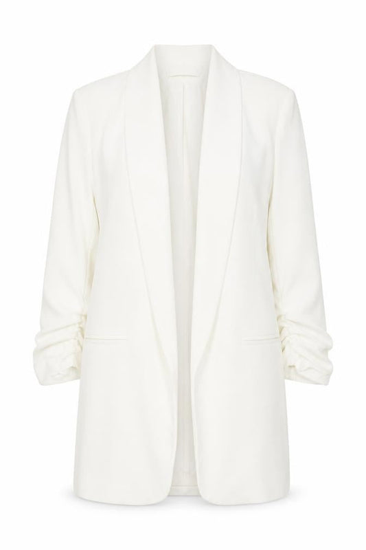 Boohoo Womens White Shawl Collar Longline Blazer Size S