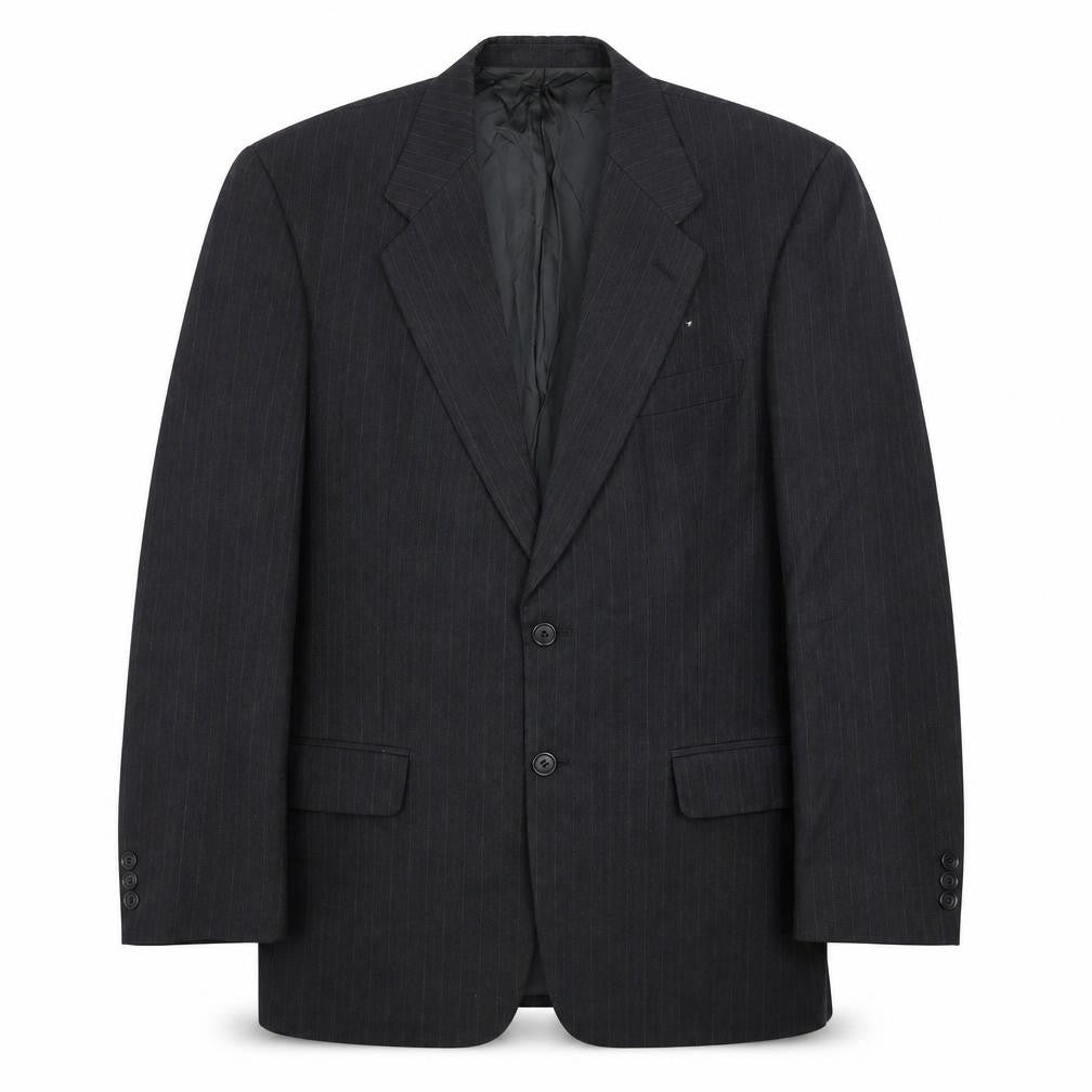 Marks & Spencer Men's Grey Pinstripe 38L Wool Blend Blazer Jacket