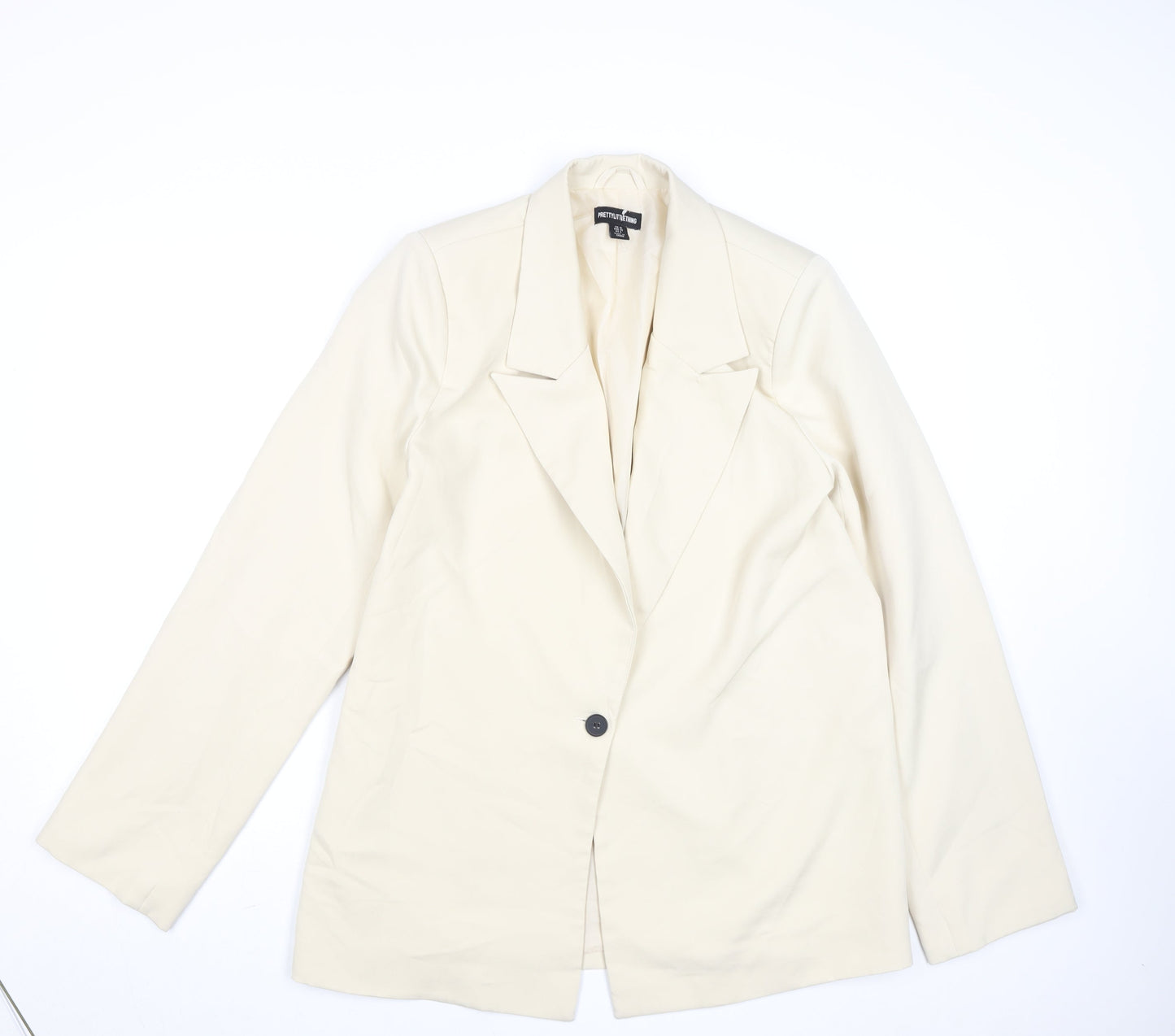 PrettyLittleThing Women Beige Size 10 Blazer Mid-Length Jacket