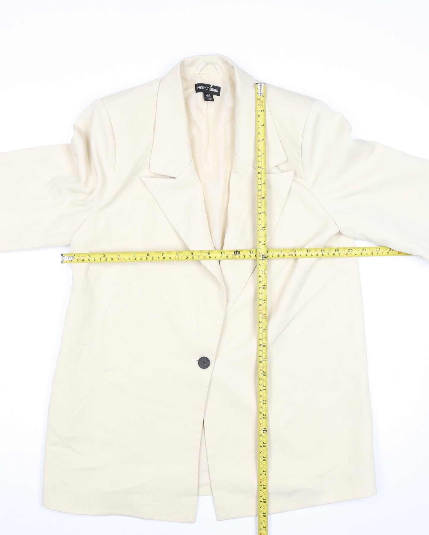 PrettyLittleThing Women Beige Size 10 Blazer Mid-Length Jacket